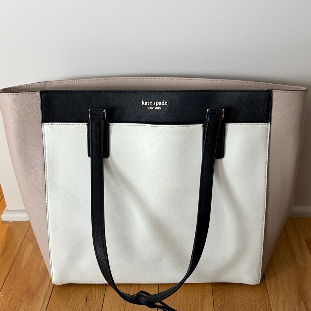 kate spade Black, White, and Tan Tote Bag